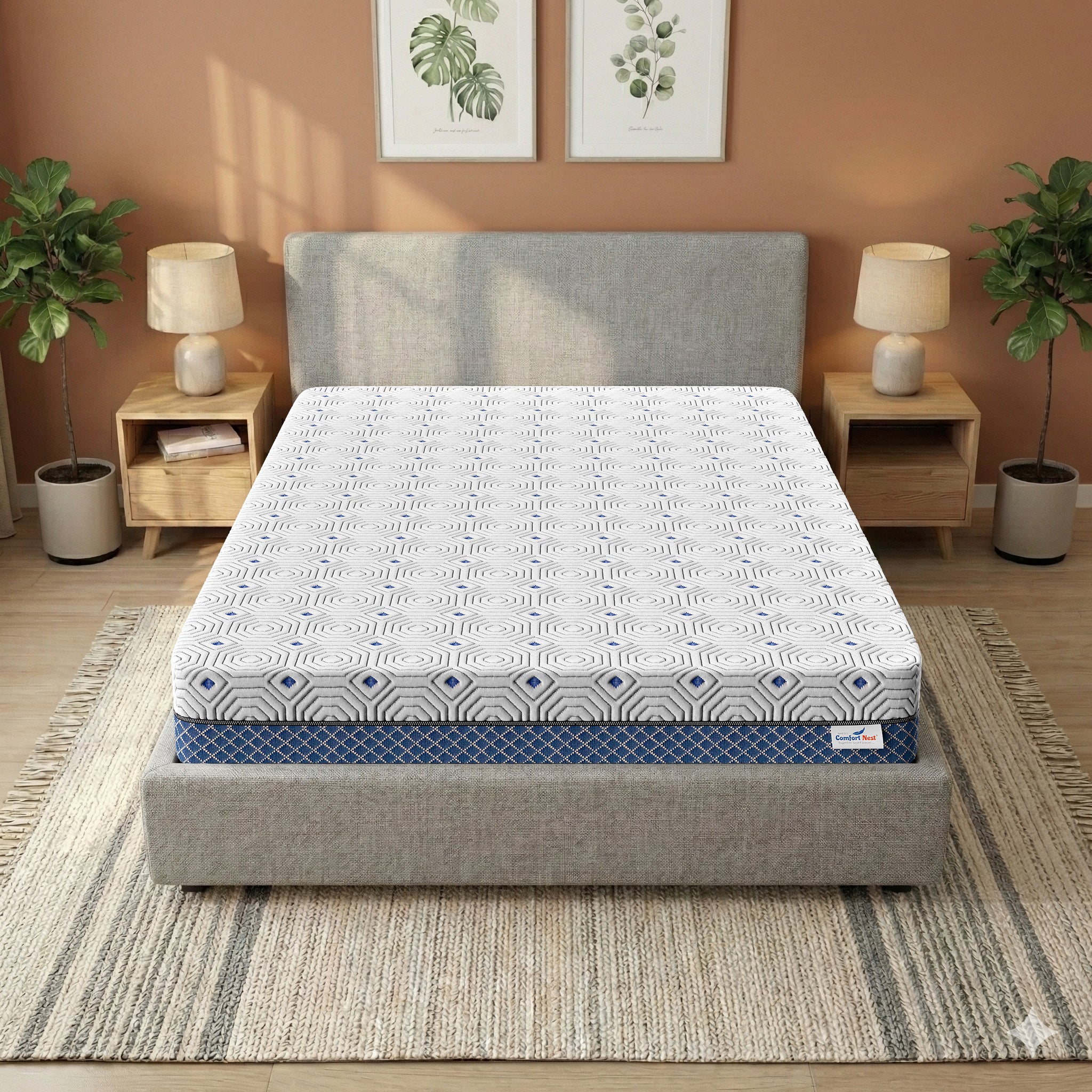 Warti's Comfort Nest OrthoLuxe Natural Latex Mattress | Premium Orthopedic Support with Removable Viscose Fabric Cover