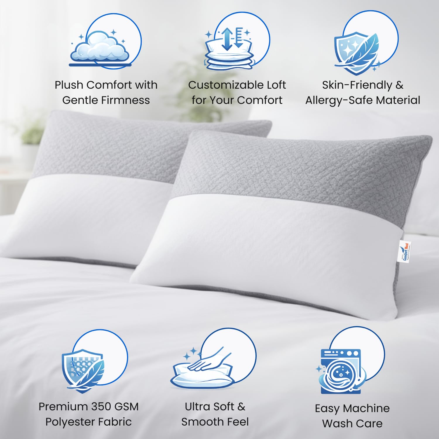 Wartis Comfort Nest Premium Memory Foam Pillows