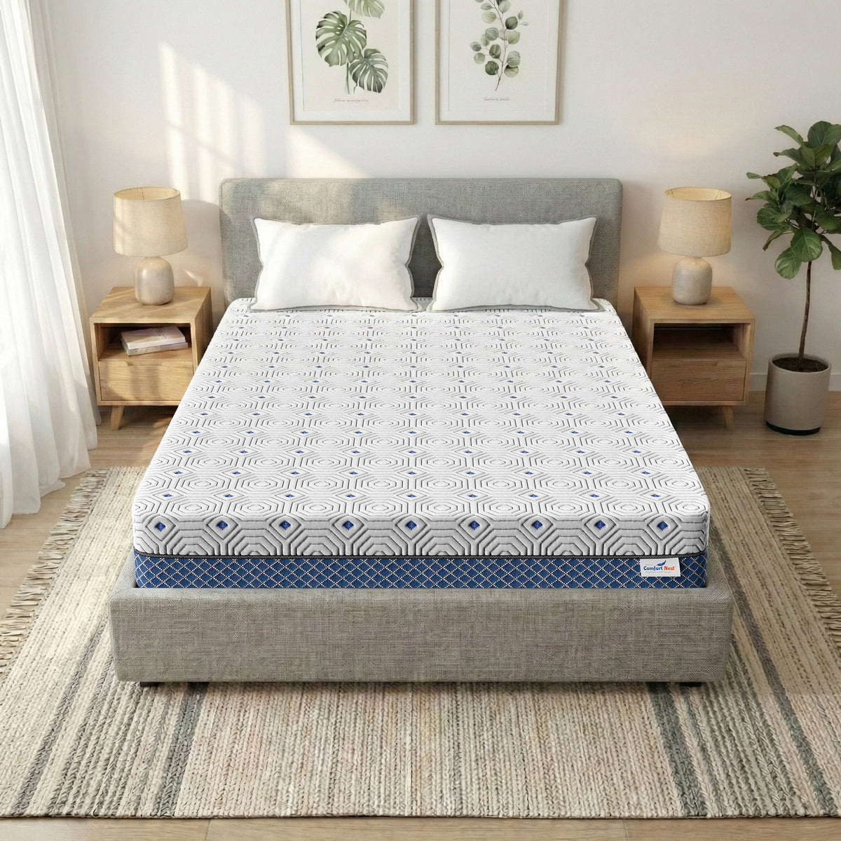 Warti's Comfort Nest Premium Orthopedic Memory Foam Mattress | Premium Viscose Fabric with Removable Cover I 10 Years Warranty