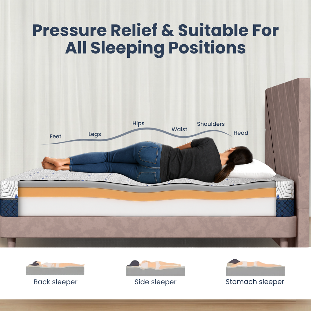 Warti's Comfort Nest Premium Orthopedic Memory Foam Mattress | Premium Viscose Fabric with Removable Cover I 10 Years Warranty